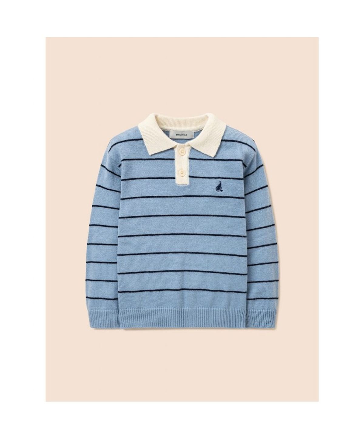빈폴 키즈(BEANPOLE KIDS) 스트라이프 칼라 풀오버 니트  스카이 블루 (BI5951U02Q)