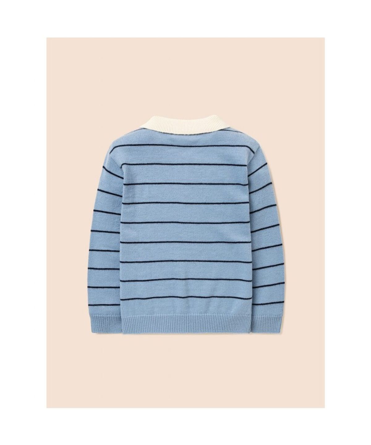 빈폴 키즈(BEANPOLE KIDS) 스트라이프 칼라 풀오버 니트  스카이 블루 (BI5951U02Q)