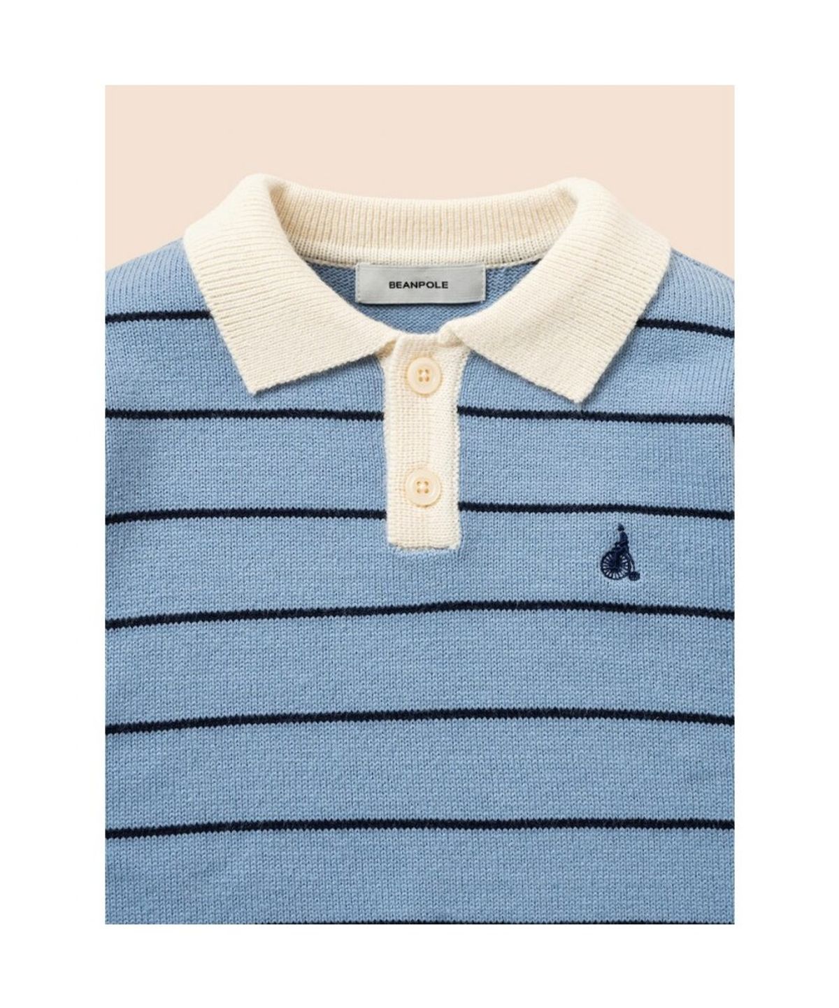 빈폴 키즈(BEANPOLE KIDS) 스트라이프 칼라 풀오버 니트  스카이 블루 (BI5951U02Q)