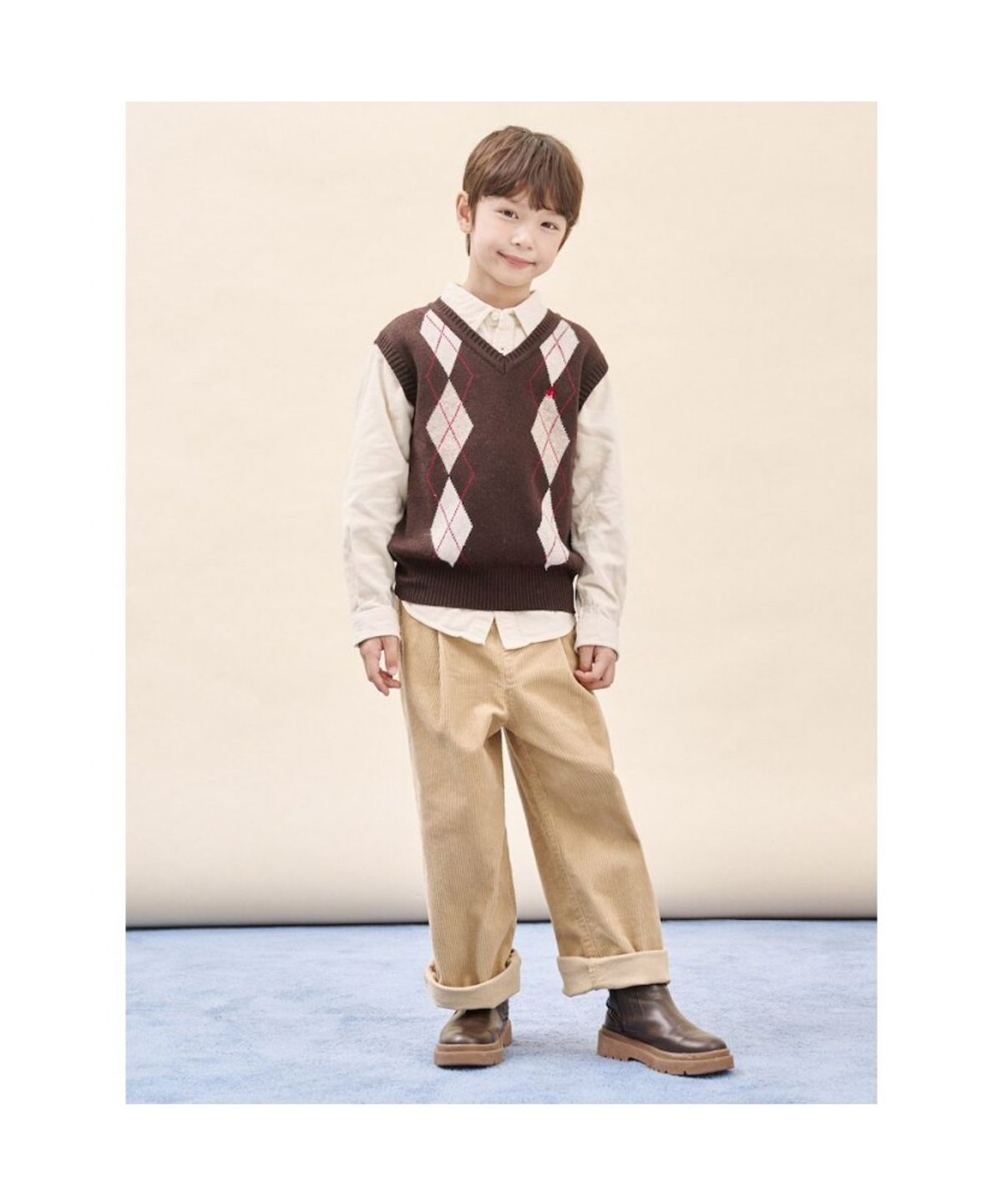 빈폴 키즈(BEANPOLE KIDS) 아가일 베스트  브라운 (BI5951U01D)