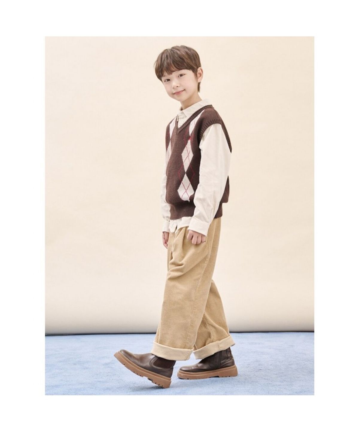 빈폴 키즈(BEANPOLE KIDS) 아가일 베스트  브라운 (BI5951U01D)