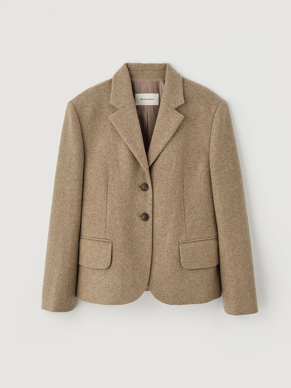 비뮤즈맨션(BEMUSE MANSION) Wool overfit single jacket - Beige