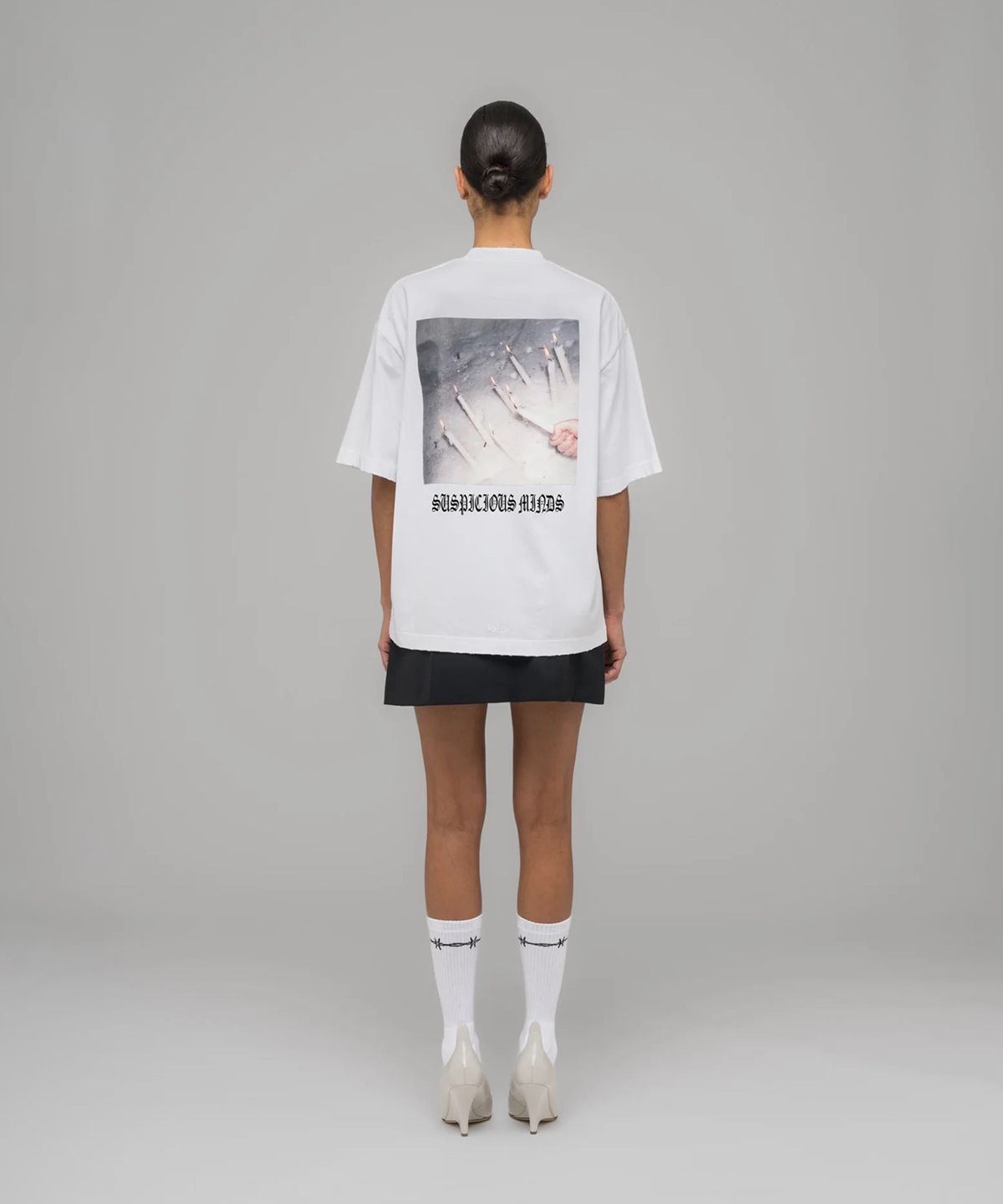 032씨(032C) (U) 캔들 디너 티셔츠 화이트 CANDLE DINNER T-SHIRT WHITE