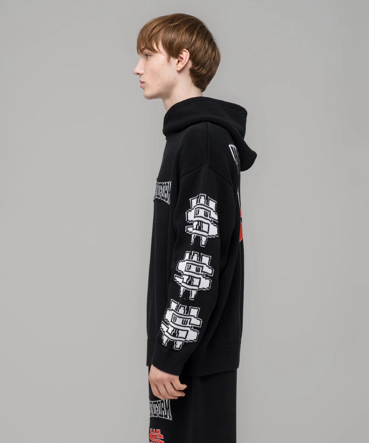 032씨(032C) (U) 원 달러 빌 니트 후디 블랙 ONE DOLLAR BILL KNIT HOODIE BLACK