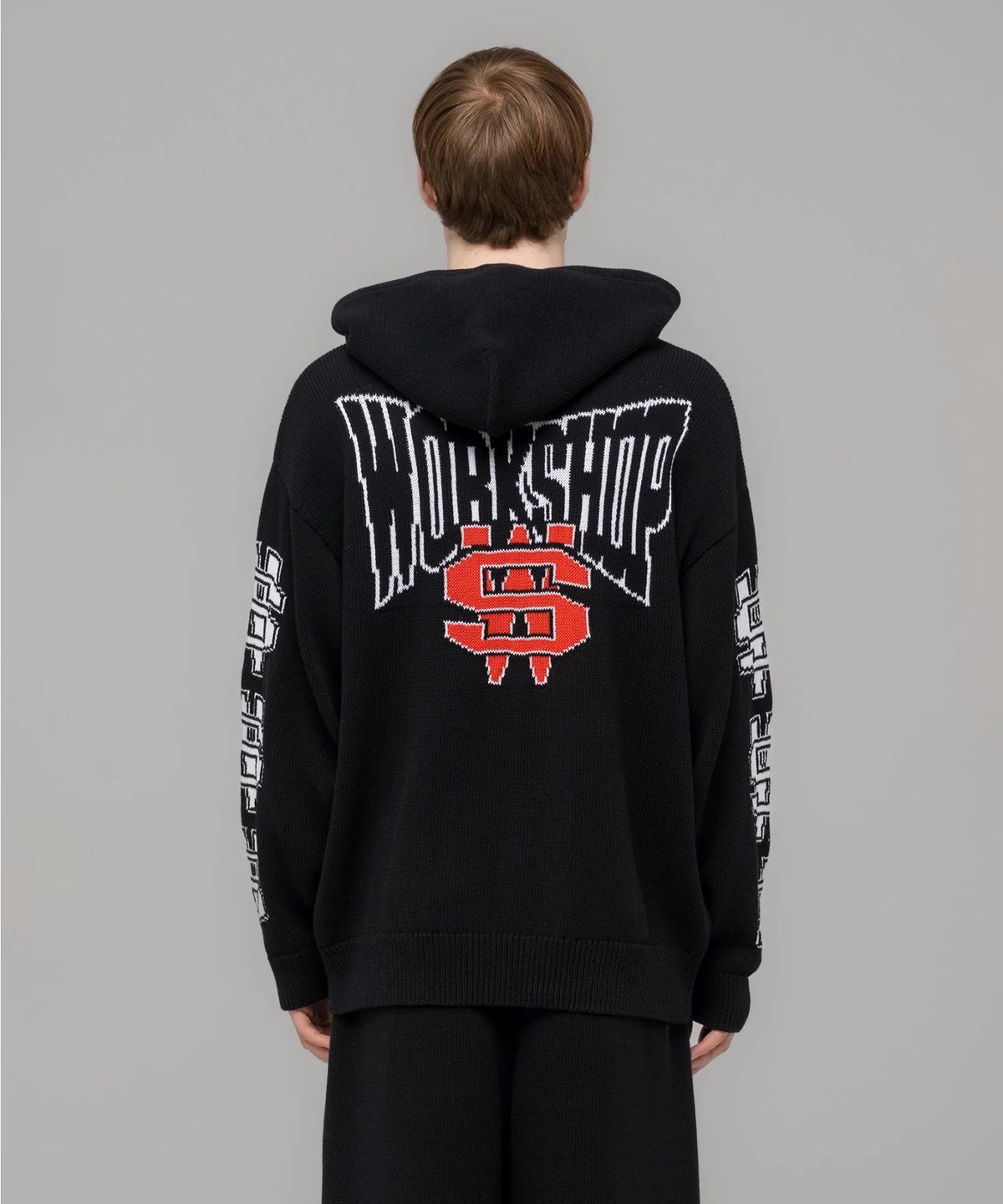 032씨(032C) (U) 원 달러 빌 니트 후디 블랙 ONE DOLLAR BILL KNIT HOODIE BLACK