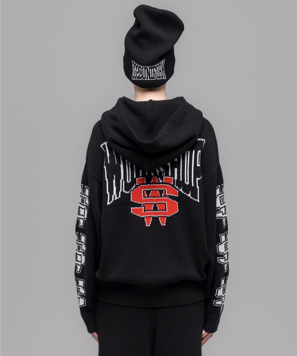032씨(032C) (U) 원 달러 빌 니트 후디 블랙 ONE DOLLAR BILL KNIT HOODIE BLACK