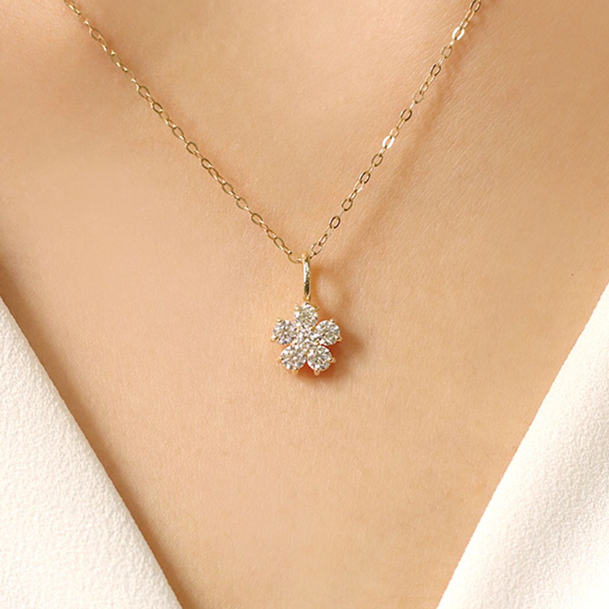 러비앤비(LOVEENB) [14K gold] 데이지 랩다이아몬드 펜던트