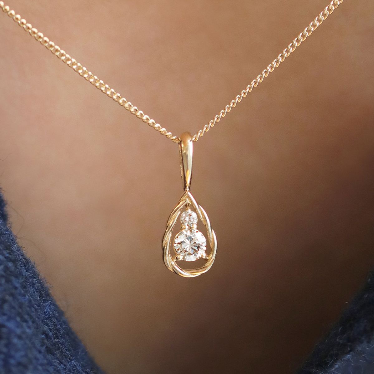 러비앤비(LOVEENB) [14K gold]  라엘 1부 랩다이아몬드 펜던트