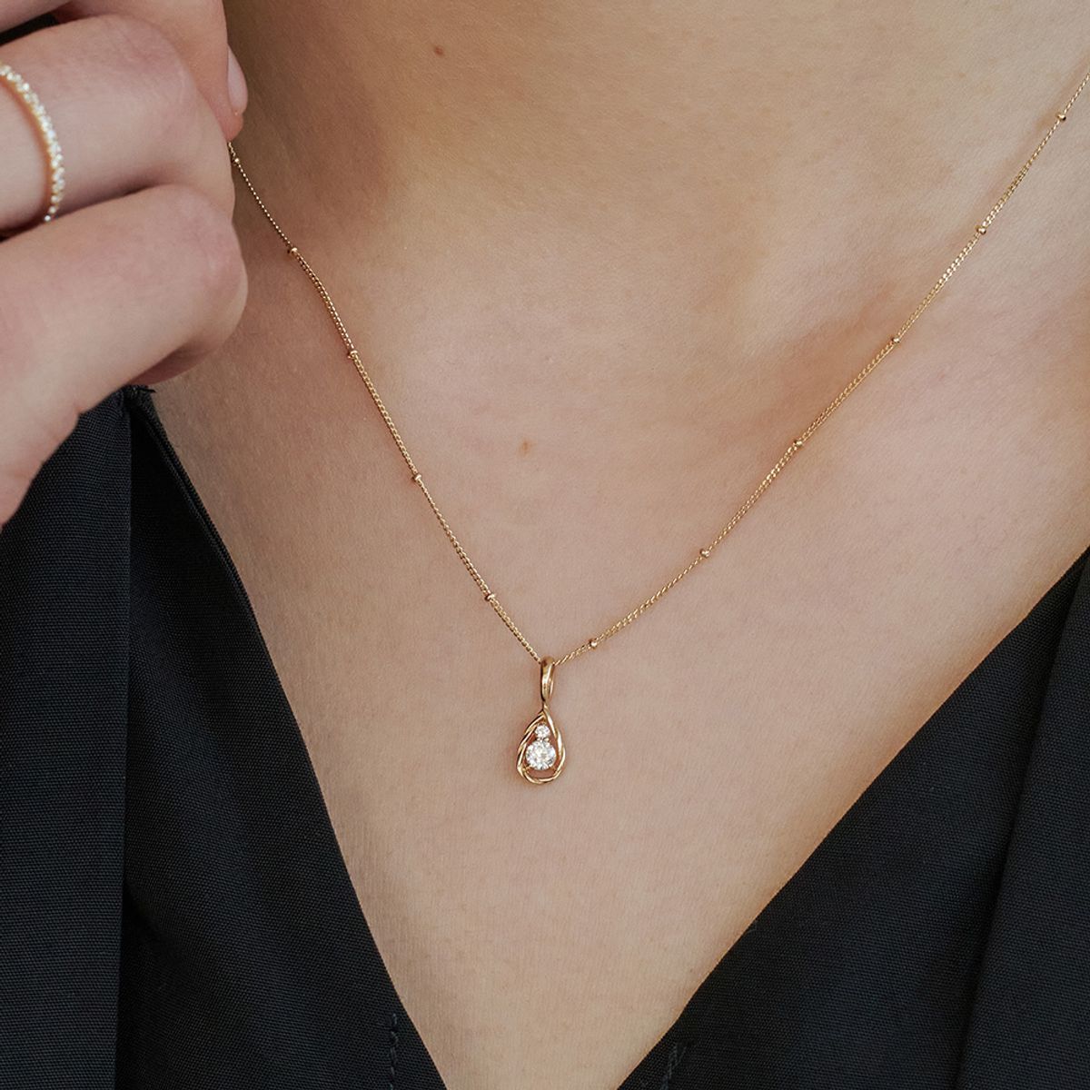 러비앤비(LOVEENB) [14K gold]  라엘 1부 랩다이아몬드 펜던트