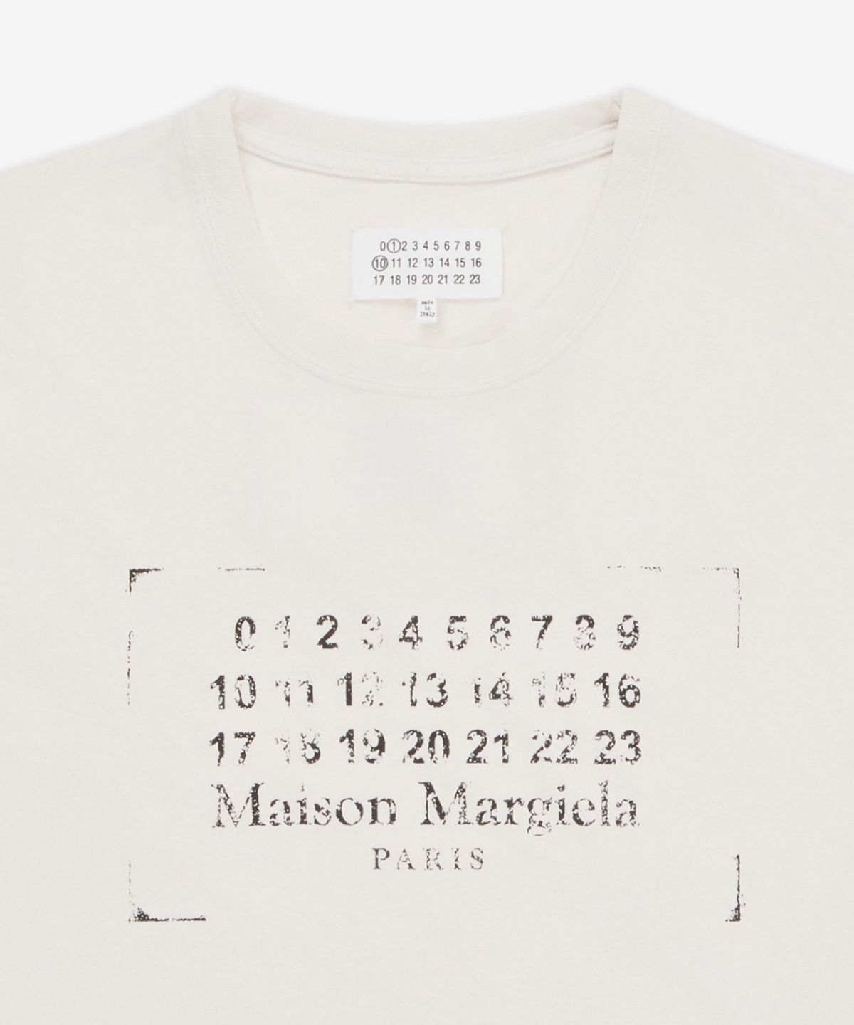 메종 마르지엘라(MAISON MARGIELA) 캘린더 로고 슬리브리스 탑 - 옐로우 / S51NL0053S24575103