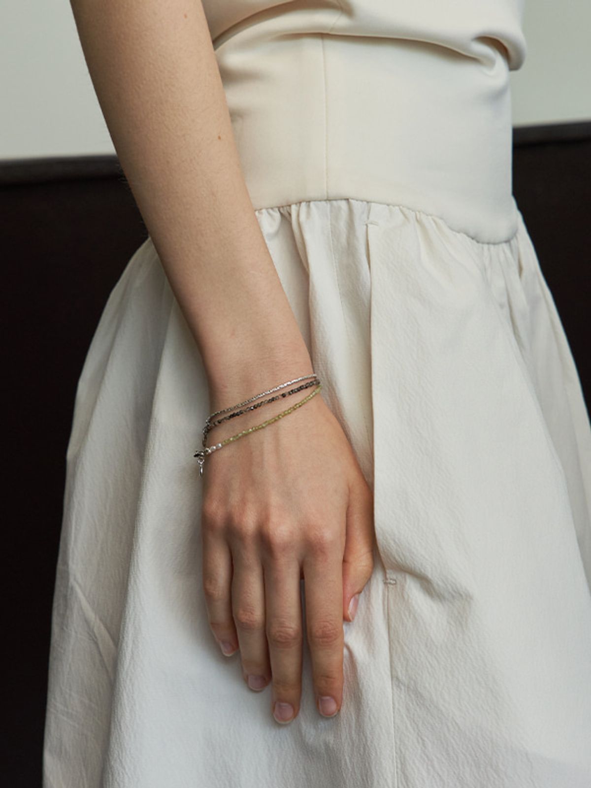 플릿(FLIT) SAND GEM BALL BRACELET (GREEN)