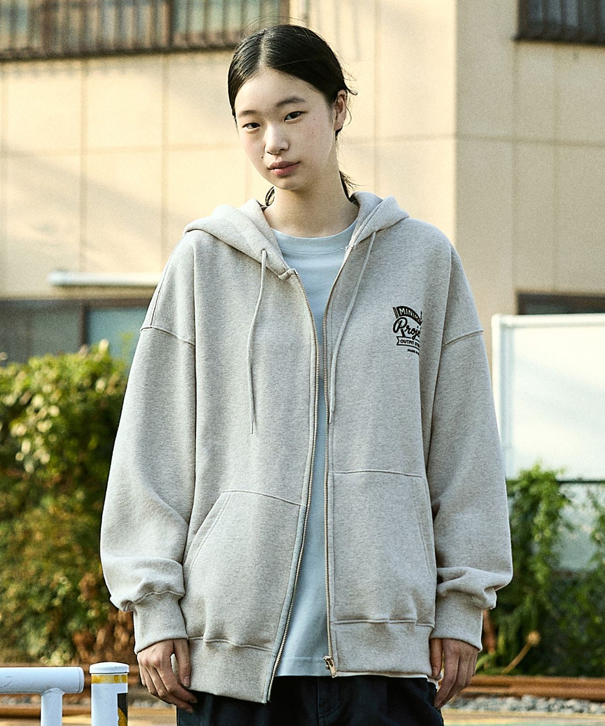 미니멀프로젝트(MINIMALPROJECT) 컴포트 오버핏 후드집업 MZT116-Z [GRAY]