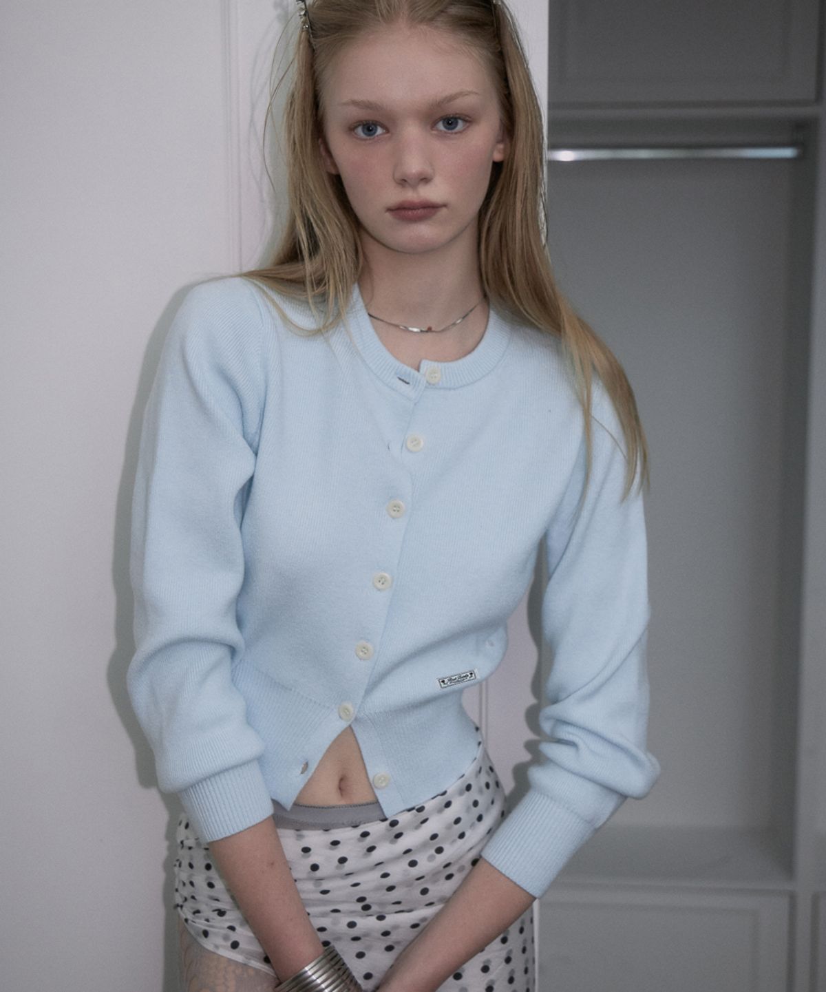 로제프란츠(ROSEFRANTZ) Soft Nut Button Cardigan [Sky Blue]