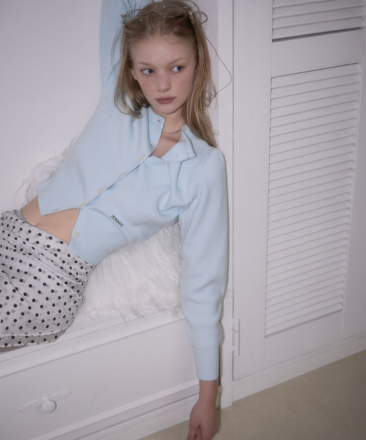로제프란츠(ROSEFRANTZ) Soft Nut Button Cardigan [Sky Blue]