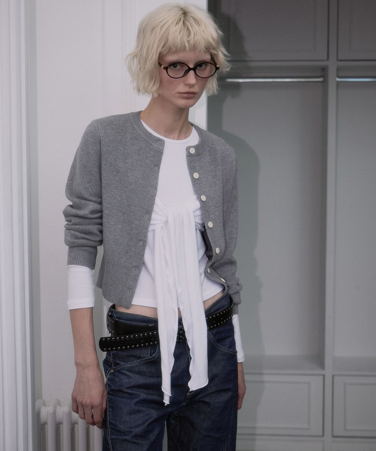 로제프란츠(ROSEFRANTZ) Soft Nut Button Cardigan [Gray]