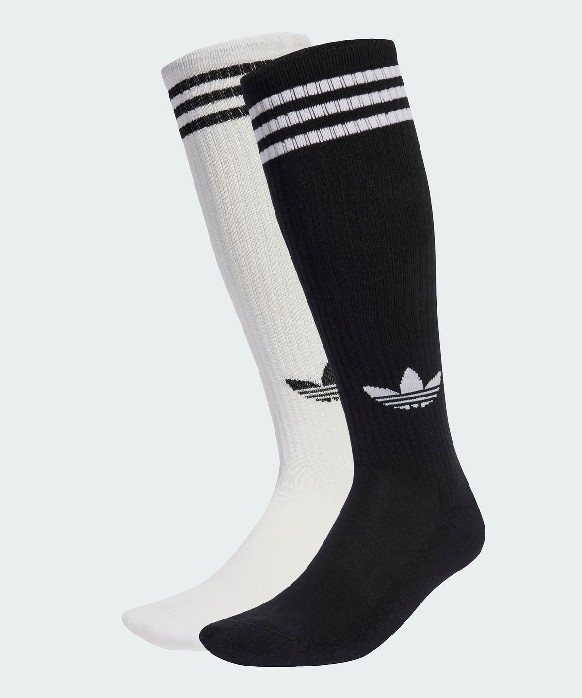 아디다스(ADIDAS) 3-스트라이프 니 삭스 2P - 화이트:블랙 / JV7413