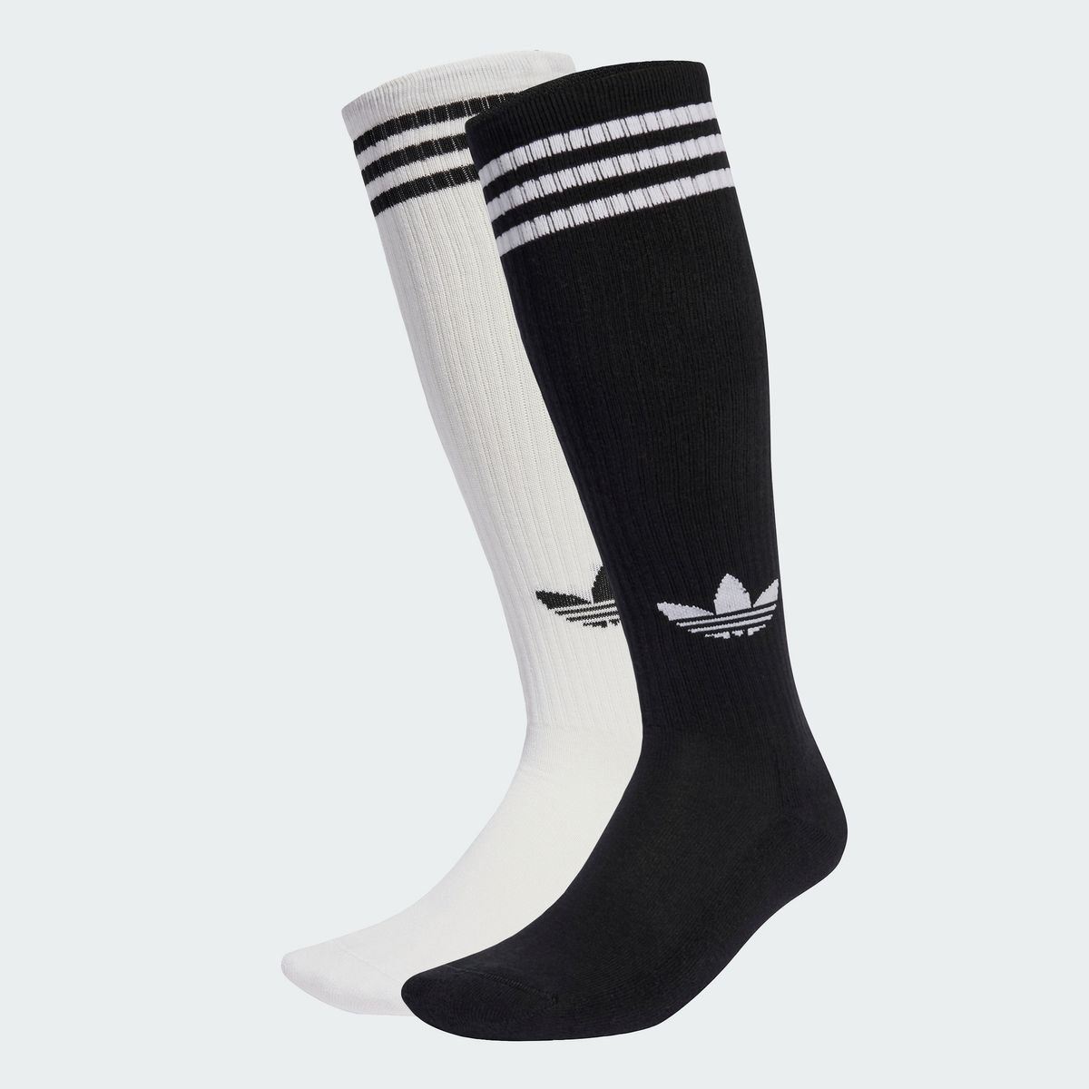아디다스(ADIDAS) 3-스트라이프 니 삭스 2P - 화이트:블랙 / JV7413