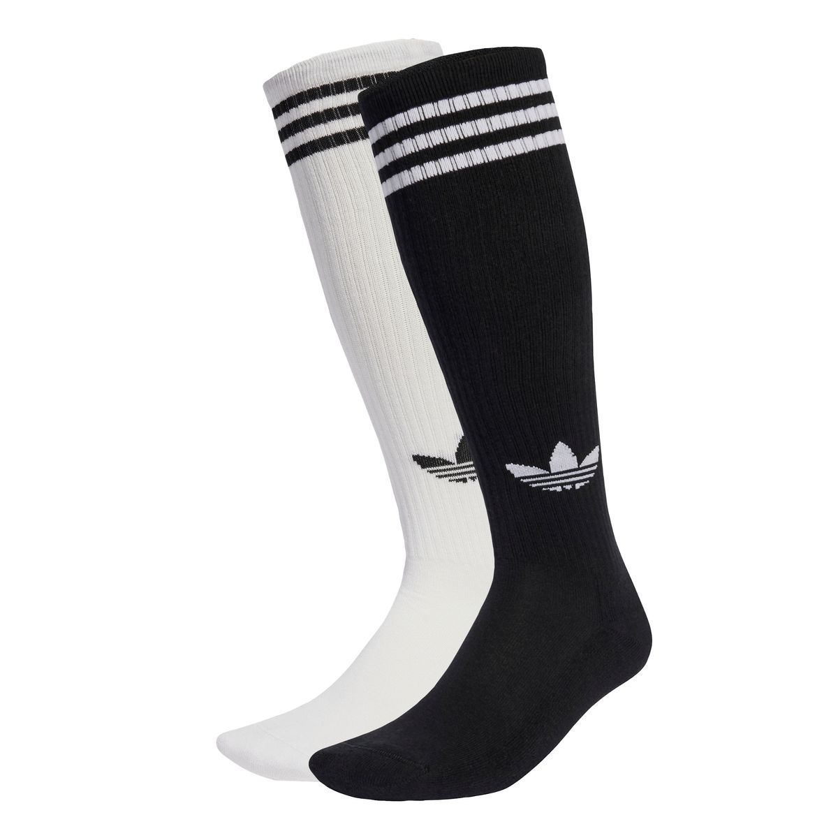 아디다스(ADIDAS) 3-스트라이프 니 삭스 2P - 화이트:블랙 / JV7413