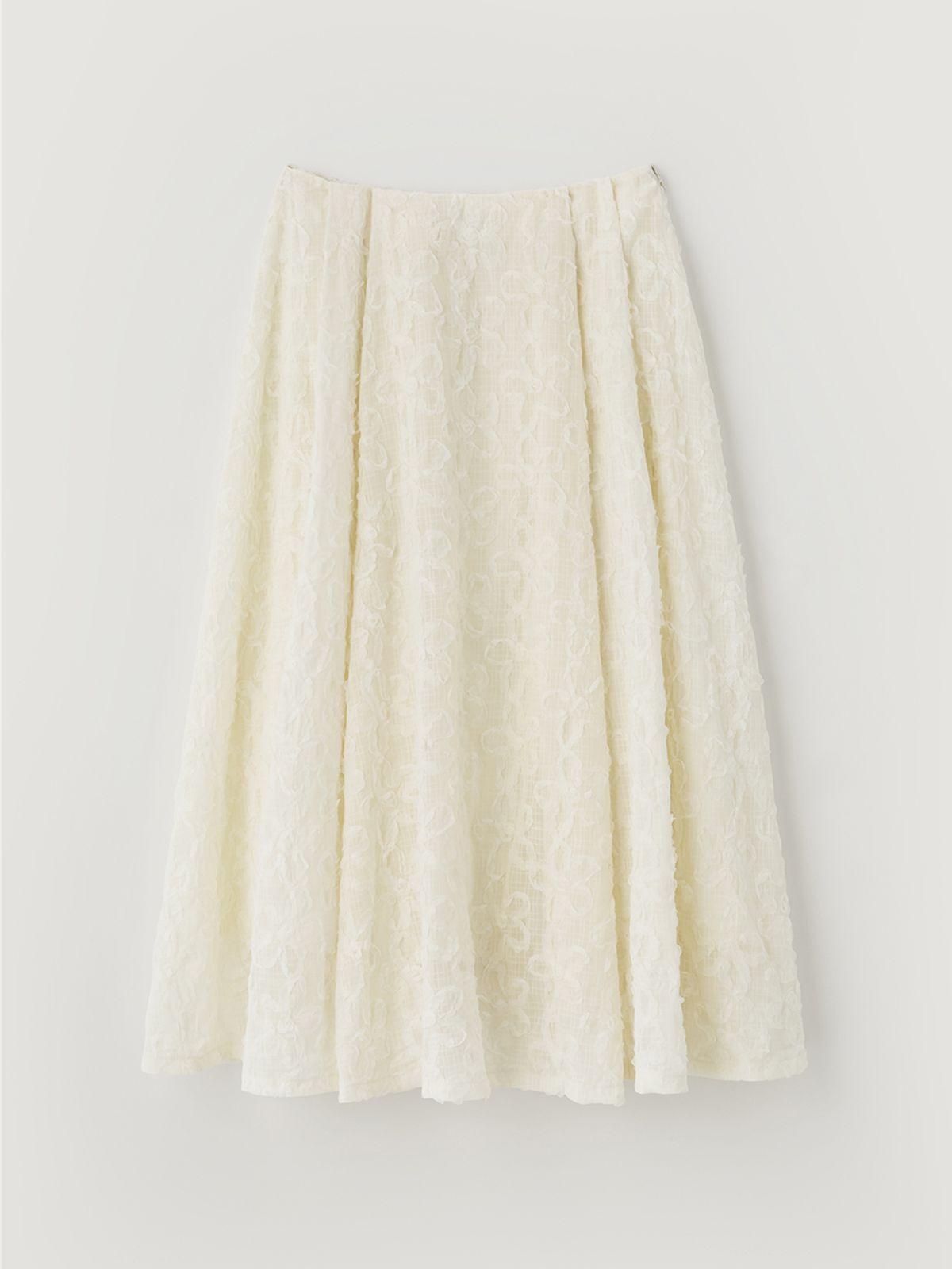 비뮤즈맨션(BEMUSE MANSION) Flower tuck flare skirt - Cream