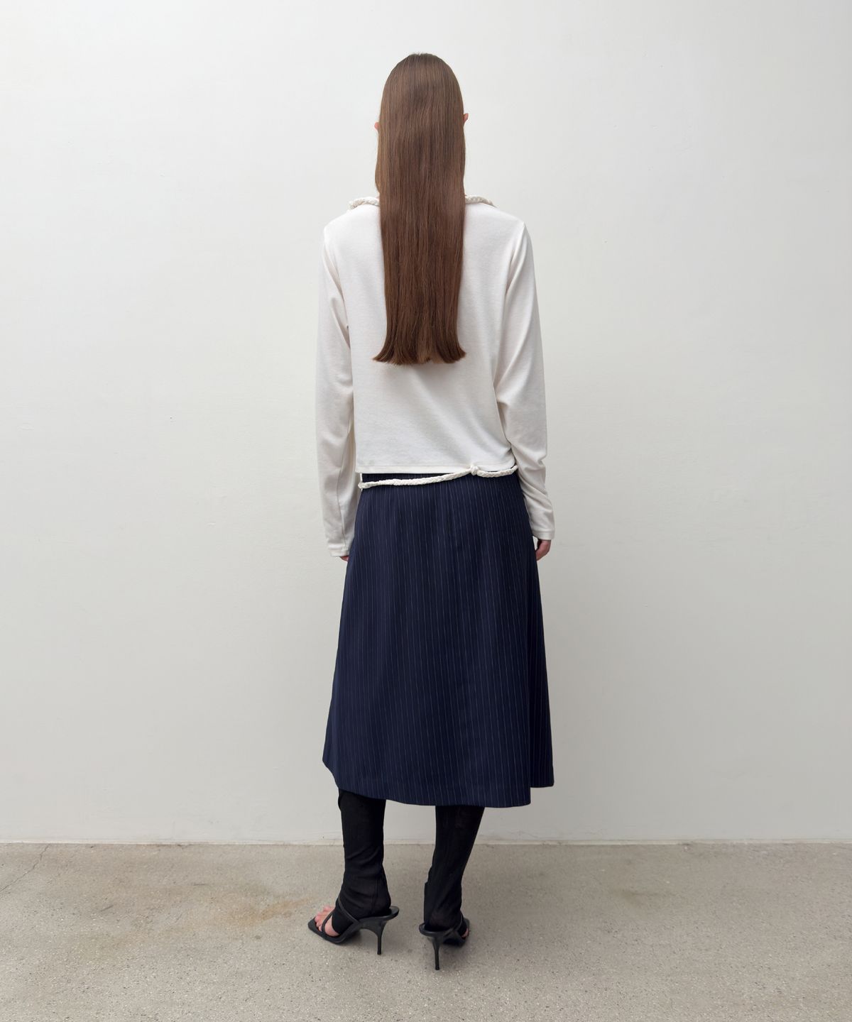 다이애그널(DIAGONAL) BRAID STRING TOP (ivory)