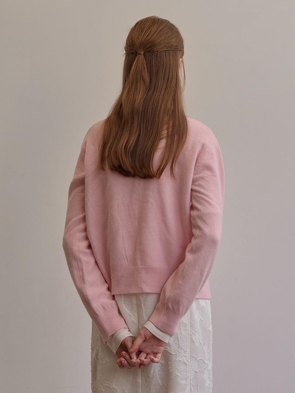 비뮤즈맨션(BEMUSE MANSION) Camelia knit cardigan - Pink