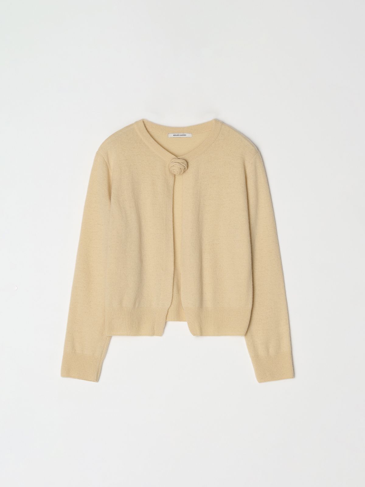 비뮤즈맨션(BEMUSE MANSION) Camelia knit cardigan - Butter cream