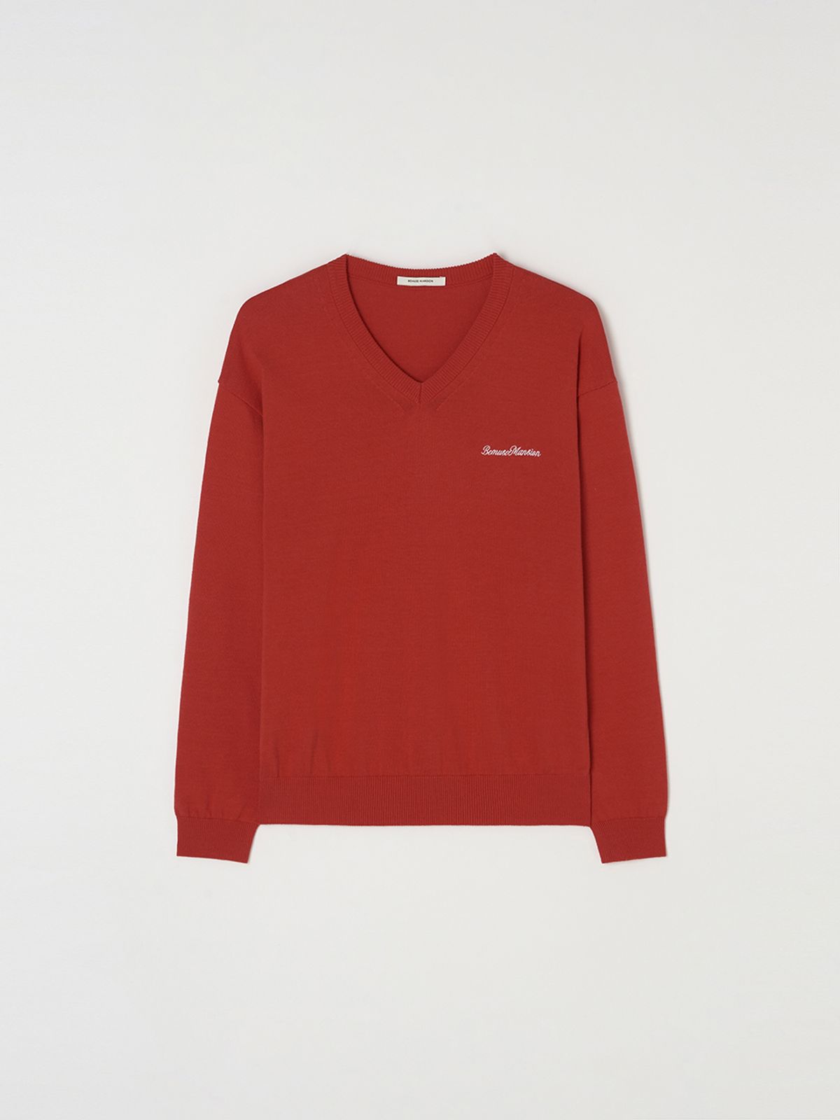 비뮤즈맨션(BEMUSE MANSION) Bemuse V-neck knit - Red
