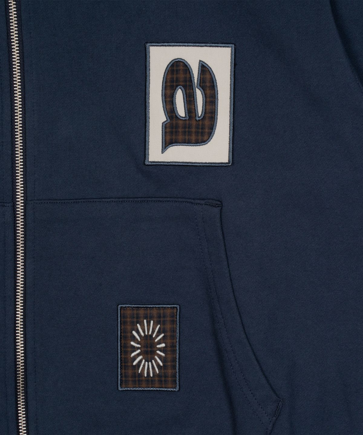 더콜디스트모먼트(THECOLDESTMOMENT) TCM frame hooded zip-up (navy)