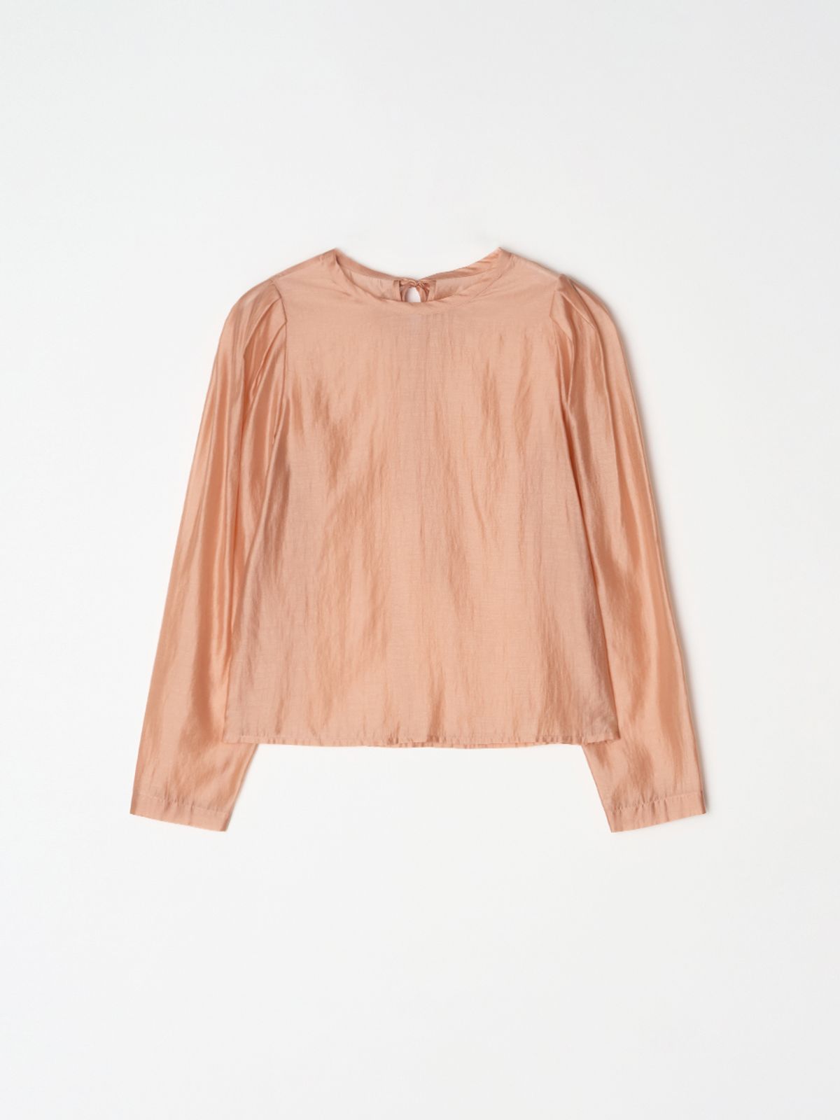 비뮤즈맨션(BEMUSE MANSION) Sheer volume blouse - Salmon buff