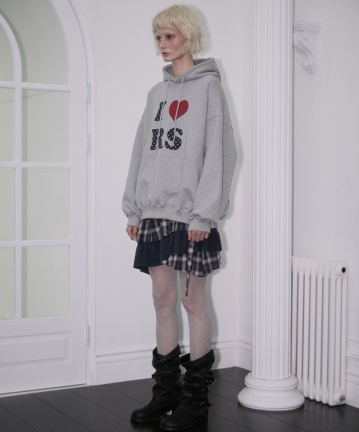 로제프란츠(ROSEFRANTZ) Dot Heart Hoodie [Gray]