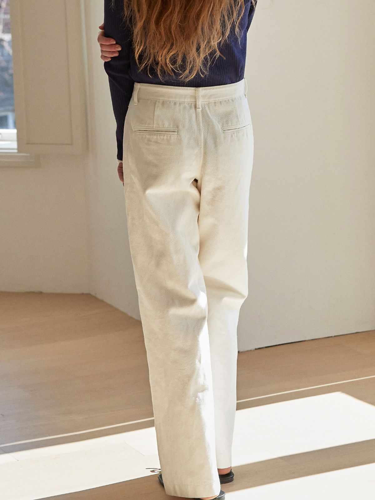 비뮤즈맨션(BEMUSE MANSION) Pocket point cotton pants - Off white