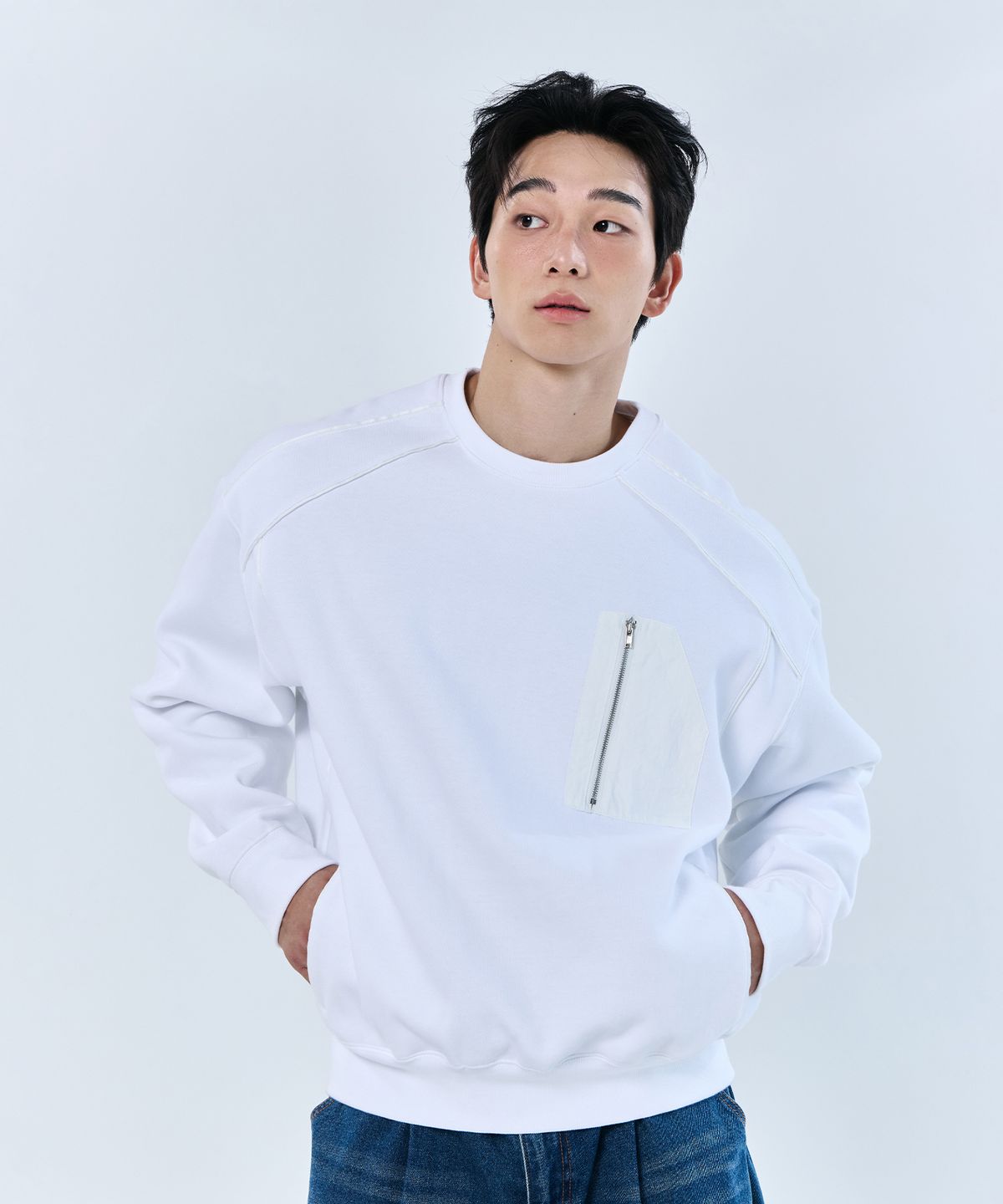 나인제트(NINEZ) 파이핑 헤비 스웻셔츠 (2color)