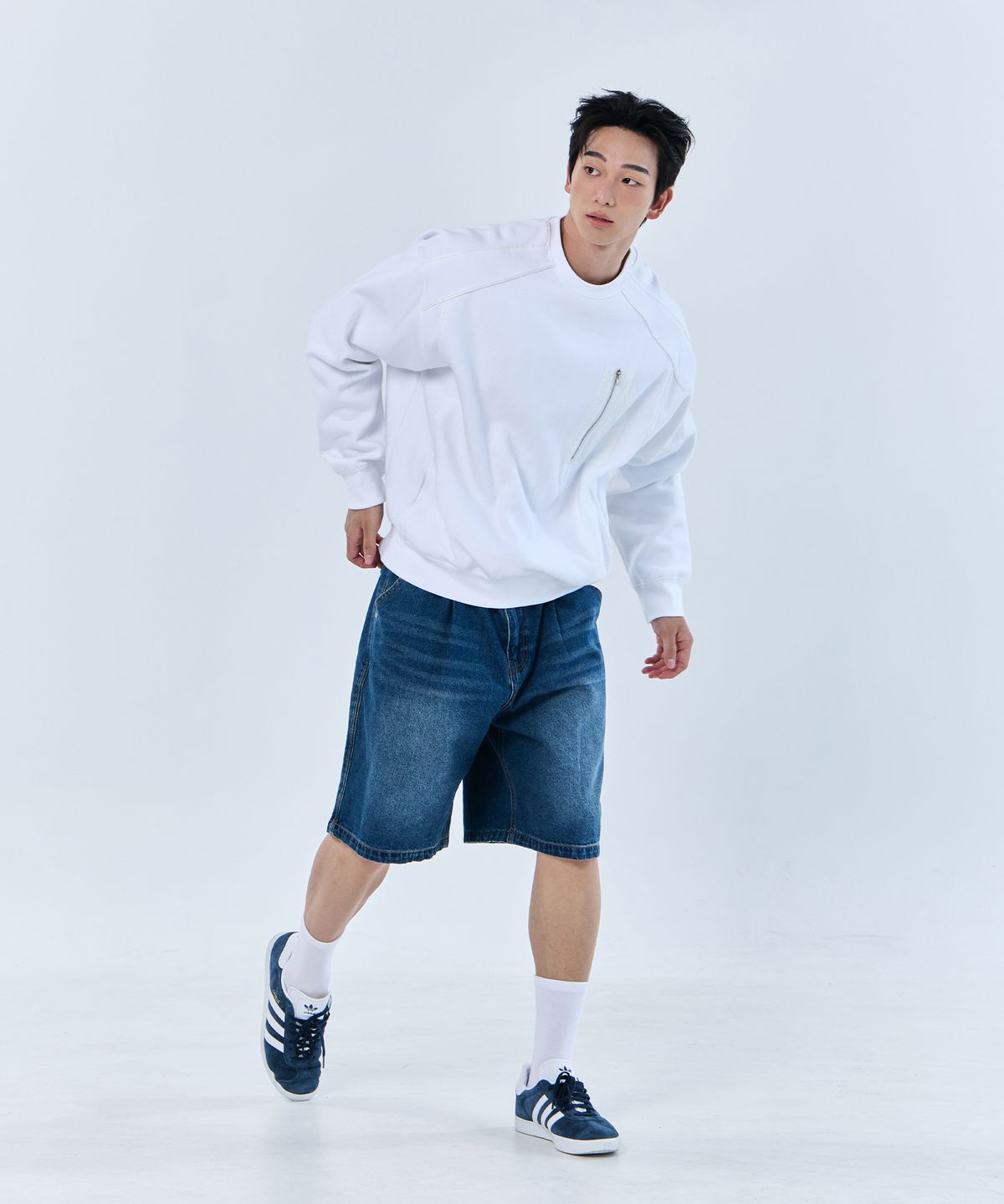나인제트(NINEZ) 파이핑 헤비 스웻셔츠 (2color)