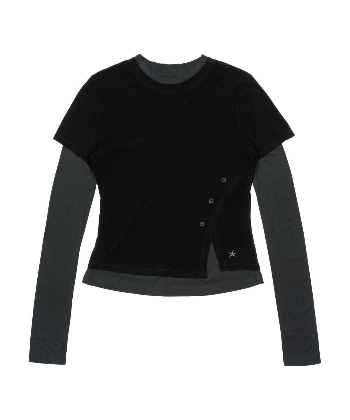 더콜디스트모먼트(THE COLDEST MOMENT) TCM layered button long sleeve (black)