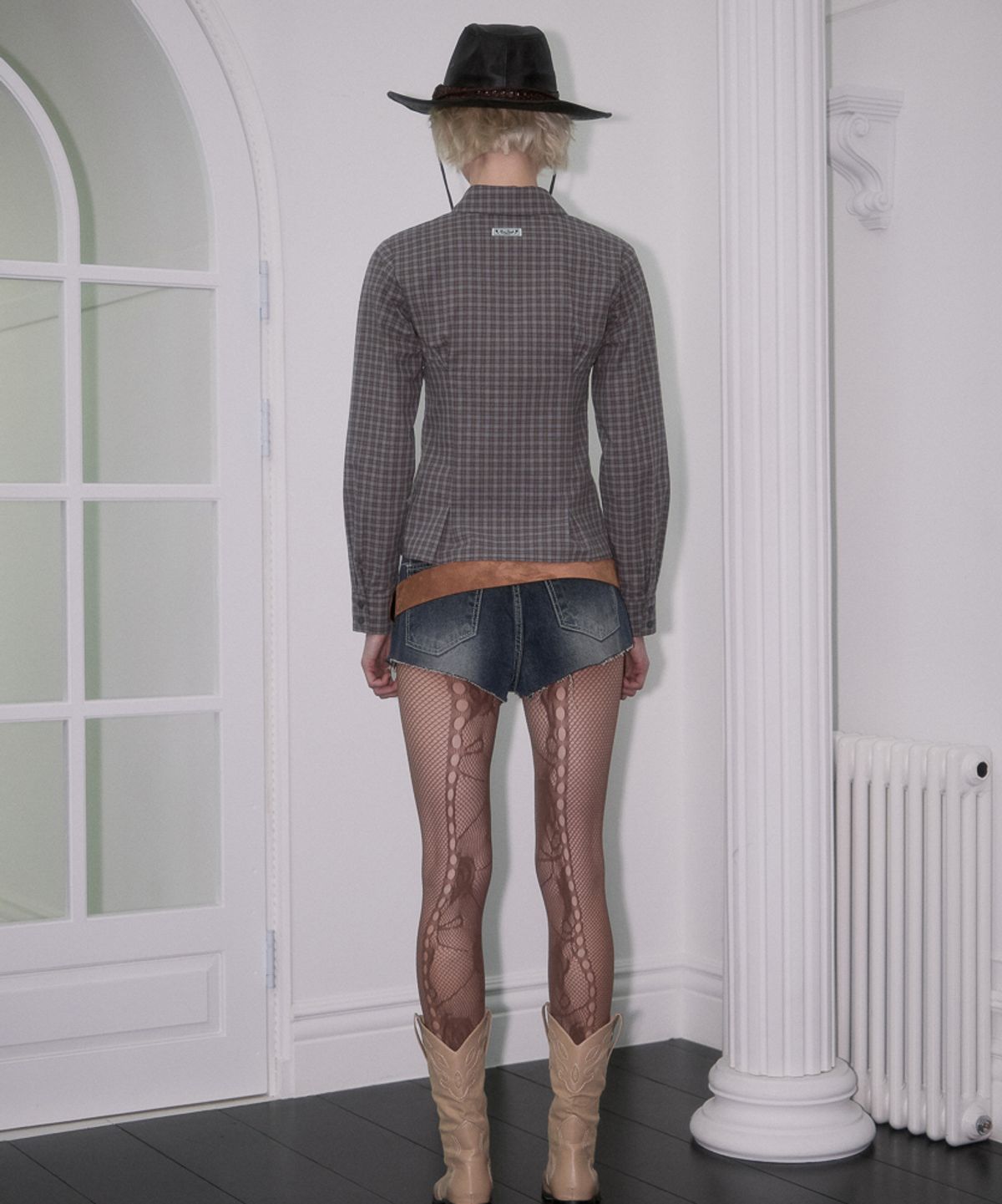 로제프란츠(ROSEFRANTZ) Lace Line Pintuck Shirt [Brown]