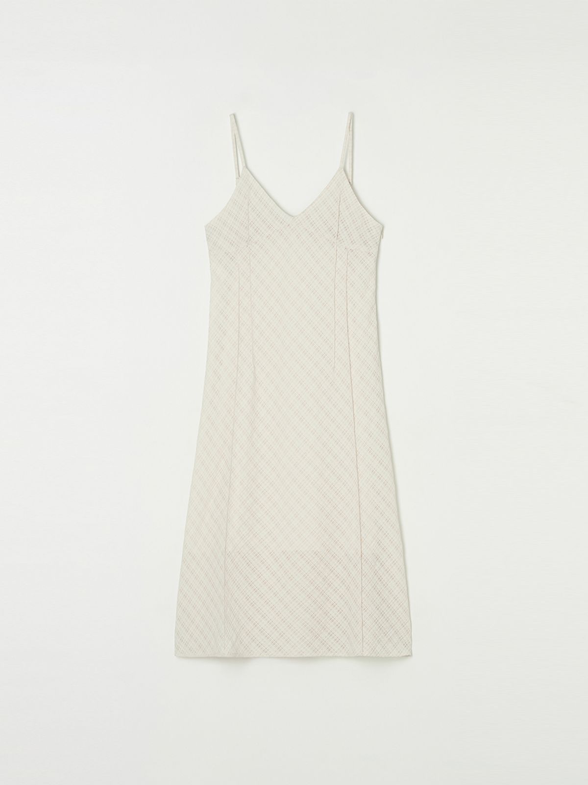 비뮤즈맨션(BEMUSE MANSION) Bias check layered dress - Butter cream