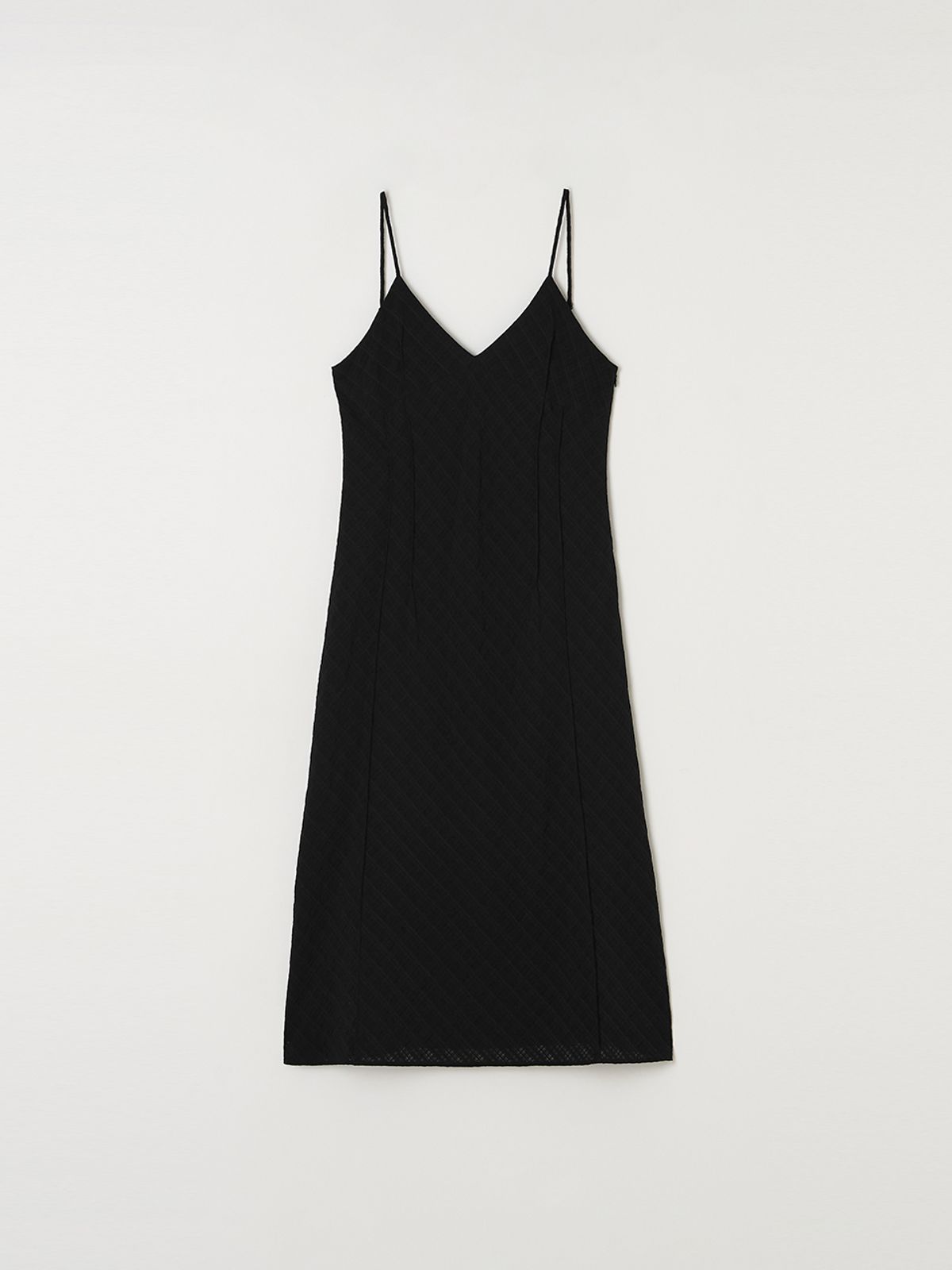비뮤즈맨션(BEMUSE MANSION) Bias check layered dress - Black