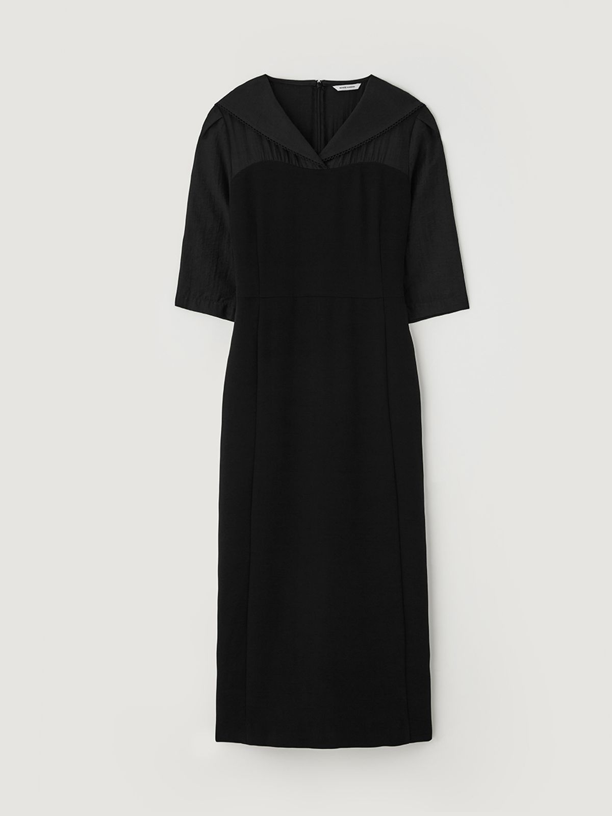 비뮤즈맨션(BEMUSE MANSION) Sailor shirt layered dress - Black