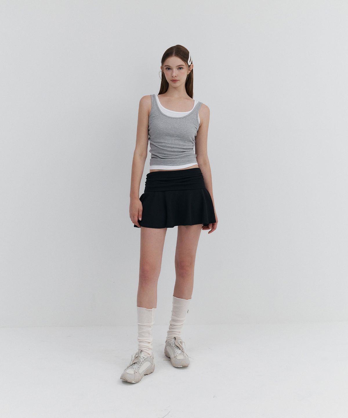 우네(OONE) OONE Bagic Sleeveless Top_Grey