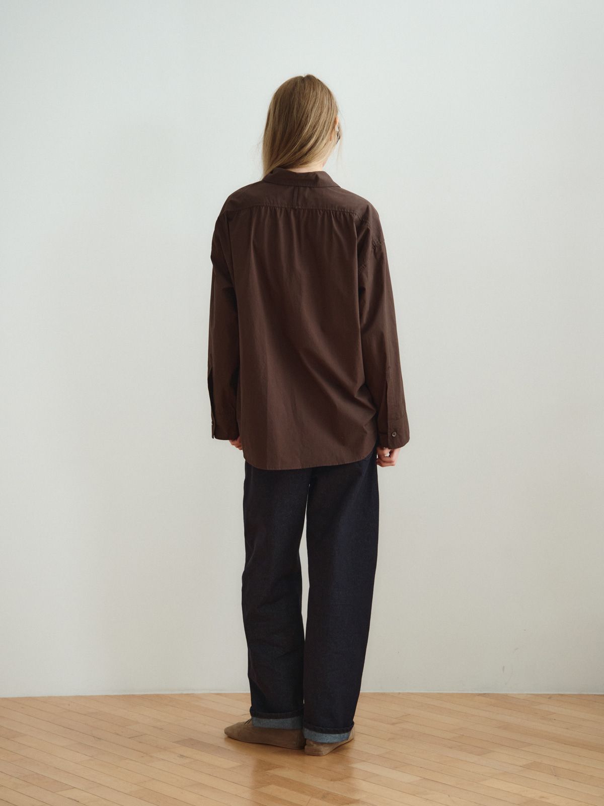 리플레인(REPLAIN) RELAXED COTTON SHIRT_DARK BROWN