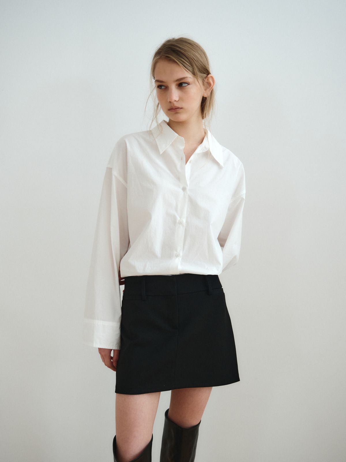 리플레인(REPLAIN) RELAXED COTTON SHIRT_OFF WHITE
