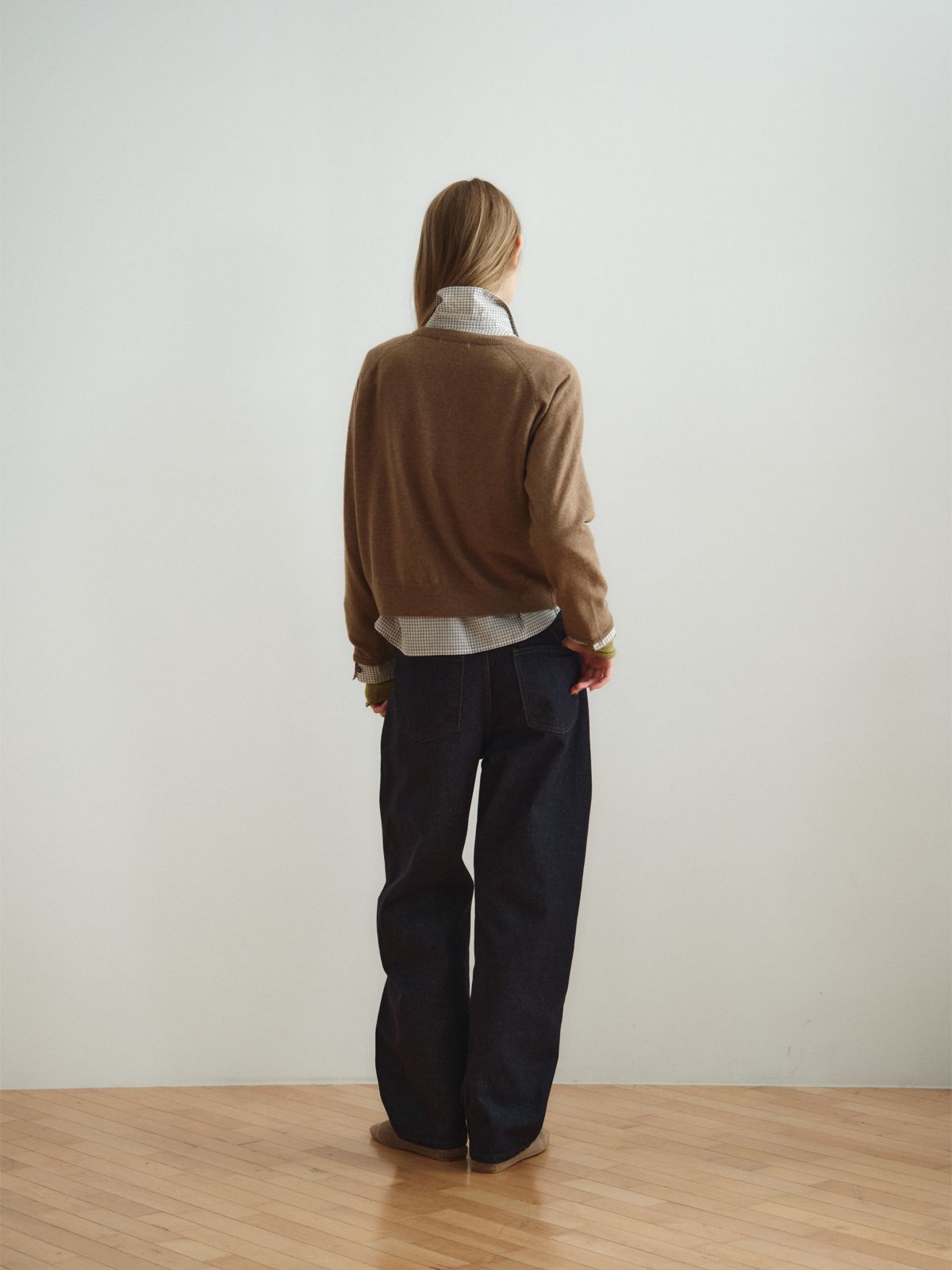 리플레인(REPLAIN) CURVED DENIM PANTS_DARK NAVY