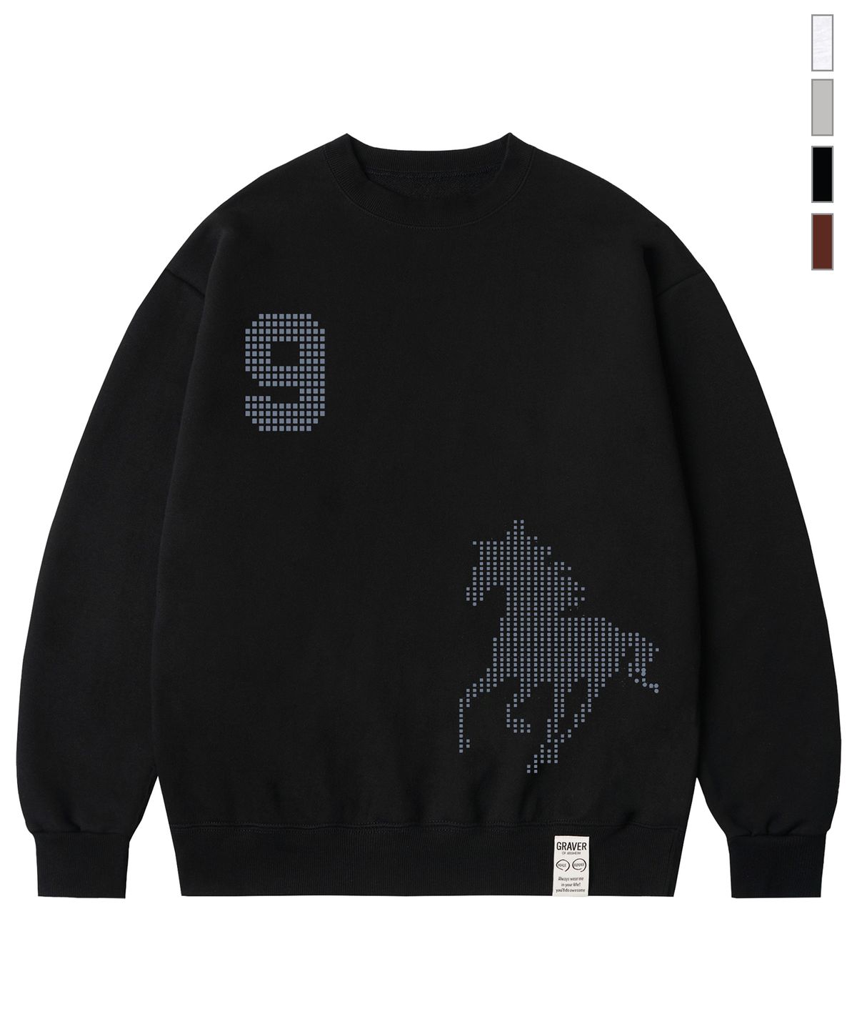 그레이버(GRAVER) [UNISEX]9 HORSE 맨투맨_4color