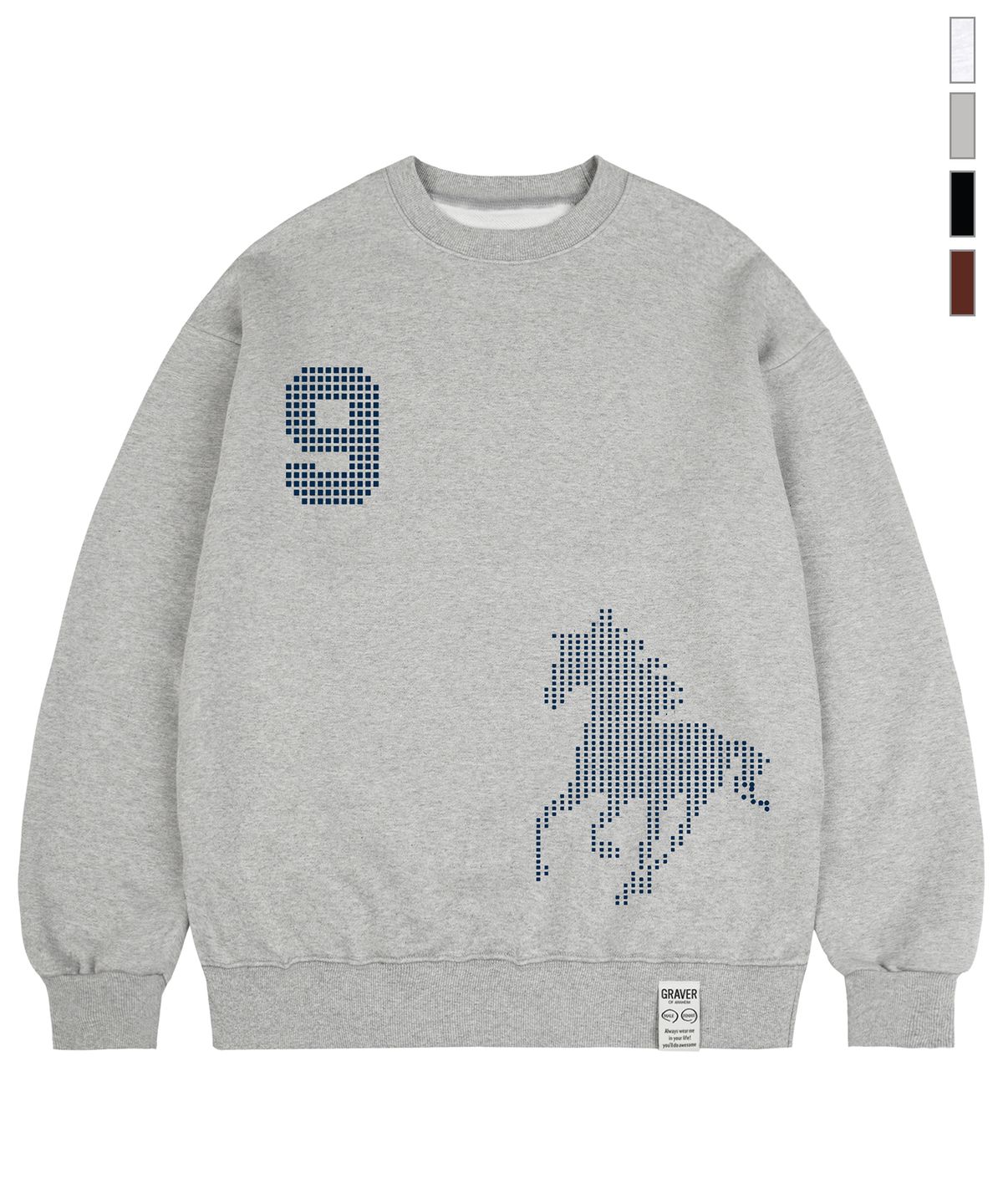그레이버(GRAVER) [UNISEX]9 HORSE 맨투맨_4color