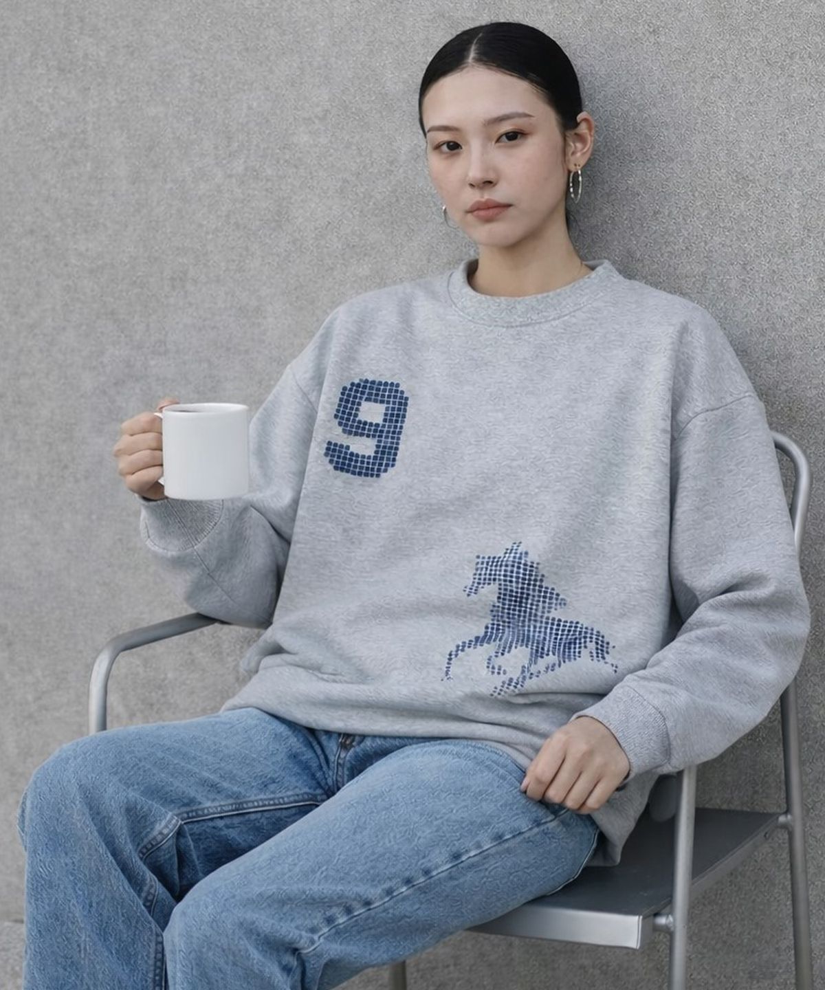 그레이버(GRAVER) [UNISEX]9 HORSE 맨투맨_4color