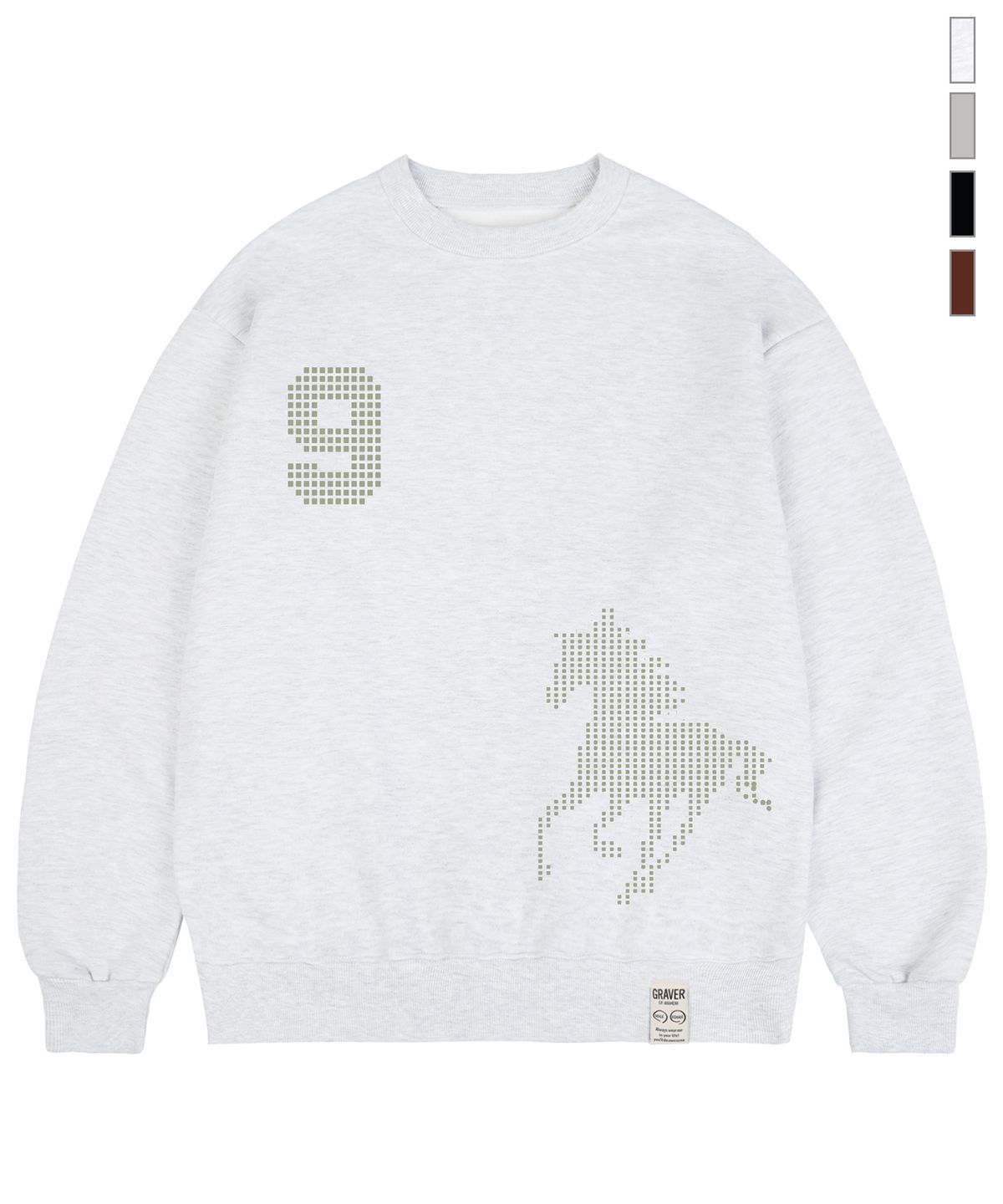 그레이버(GRAVER) [UNISEX]9 HORSE 맨투맨_4color