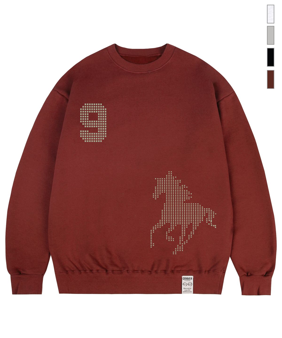그레이버(GRAVER) [UNISEX]9 HORSE 맨투맨_4color