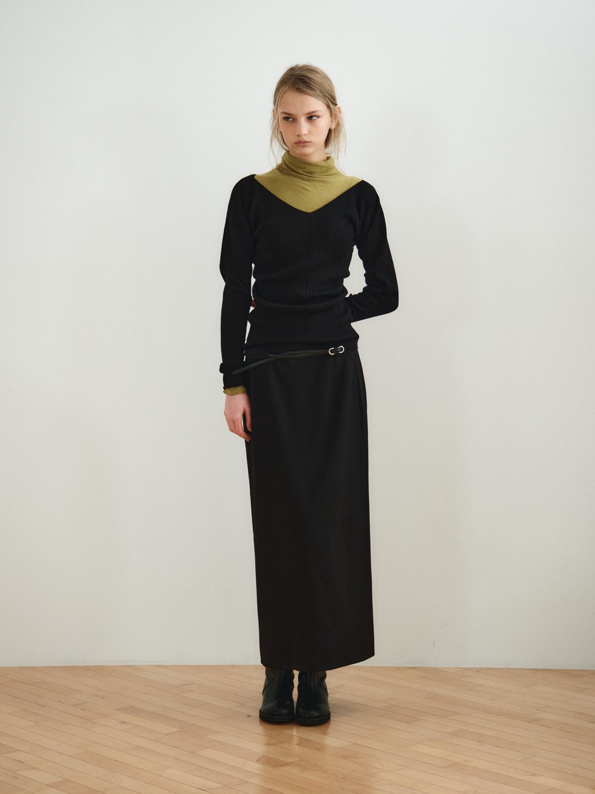 리플레인(REPLAIN) MAXI LONG SKIRT_BLACK