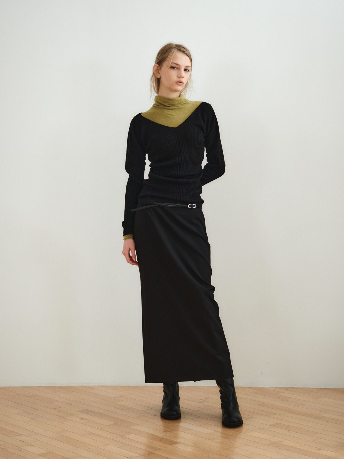 리플레인(REPLAIN) MAXI LONG SKIRT_BLACK