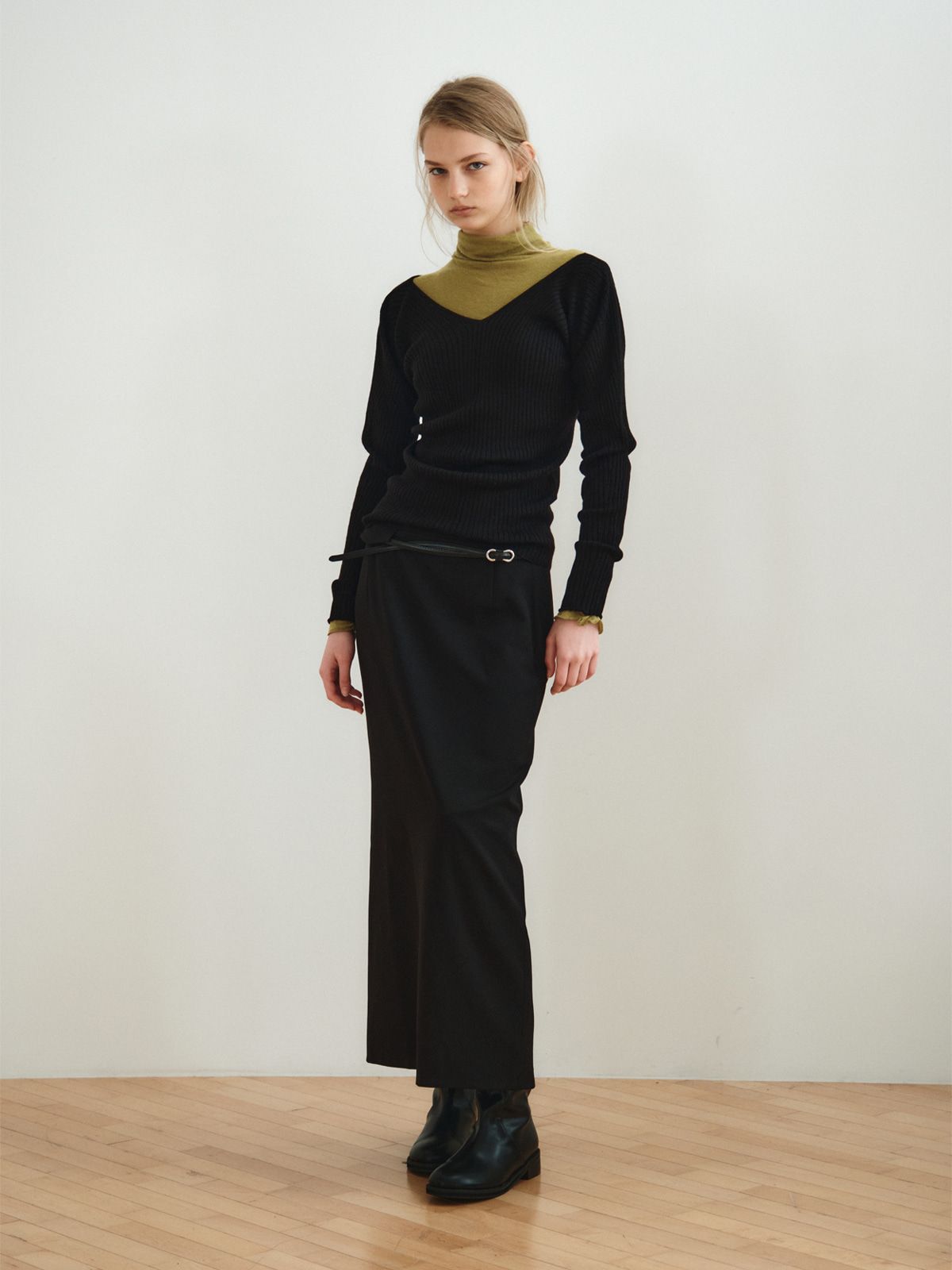 리플레인(REPLAIN) MAXI LONG SKIRT_BLACK